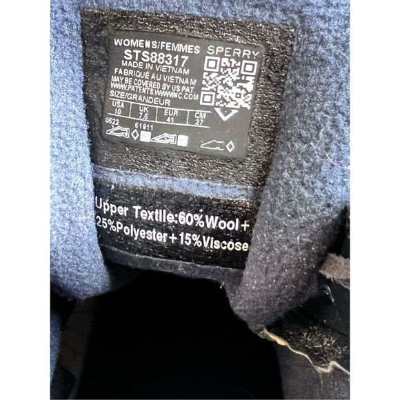 Sperry Saltwater Check Navy Duck Boots Sz10 - Picture 6 of 11